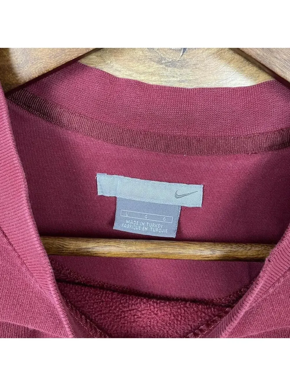 Vintage Y2K Nike Burgundy Red Crewneck Pullover Mens Large